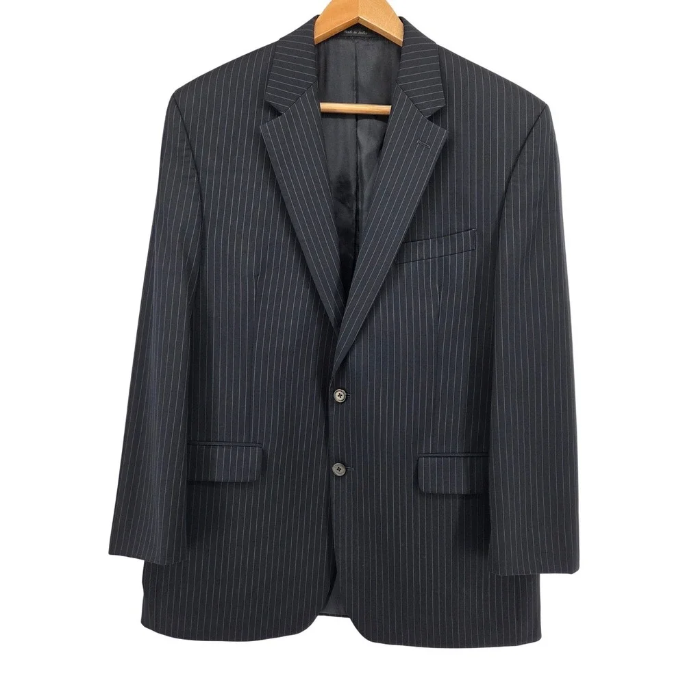 Lauren Ralph‎ Lauren Men's Navy Pinstripe Wool Suit Blazer Jacket 44L